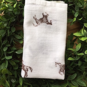 Horse - Mini Blanket - Swaddle Blanket - Lovey - Cotton - Hand Stamped - Vintage Inspired - You Pick Paint Color