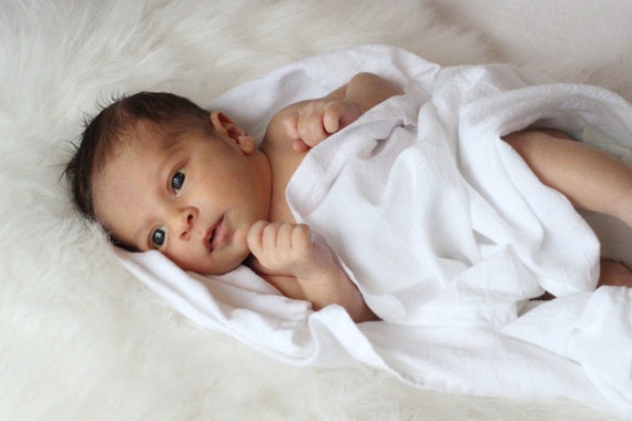 white swaddle blanket