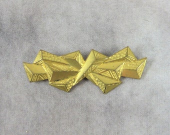 Vintage ART DECO Brooch Pin - Textured Broach Goldtone Jewelry