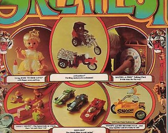 2-Page MATTEL 1972 TOY Ad, Rumblers, Sizzlers, Barbie, Big Jim, Hot Shots, Snoopy 2-Page MATTEL 1972 TOY Ad, Rumblers, Sizzlers, Barbie, Big Jim, Hot Shots, Snoopy