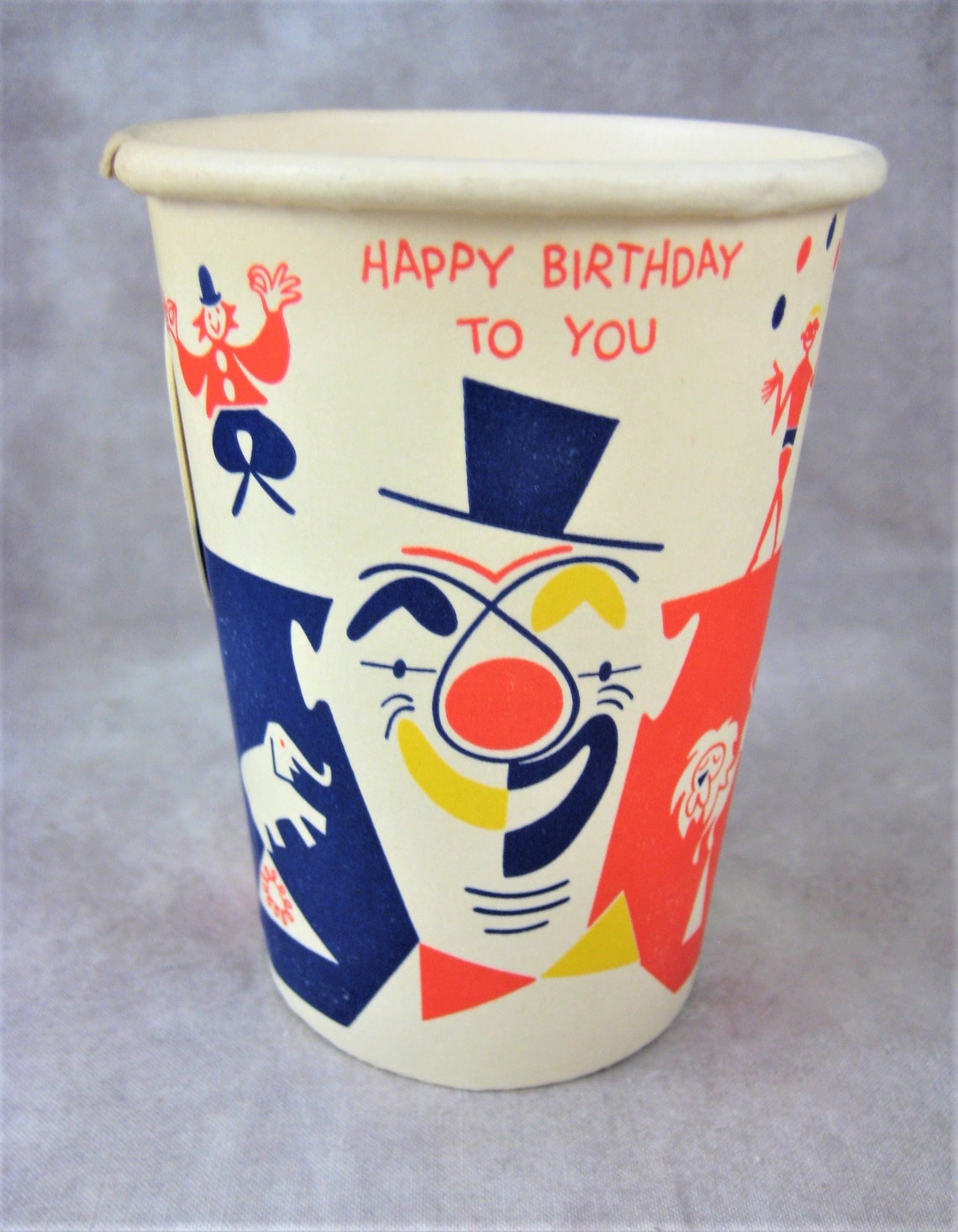 1960s Dixie Clown Cups Happy Birthday 4008 Party Paper Cups | Etsy