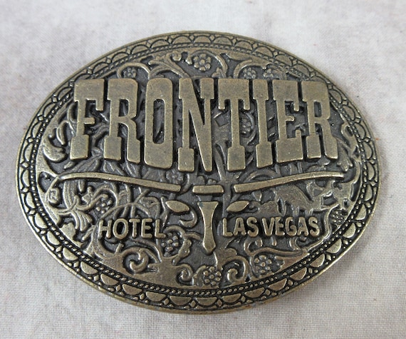 Vintage Belt Buckle FRONTIER HOTEL Las Vegas Neva… - image 1