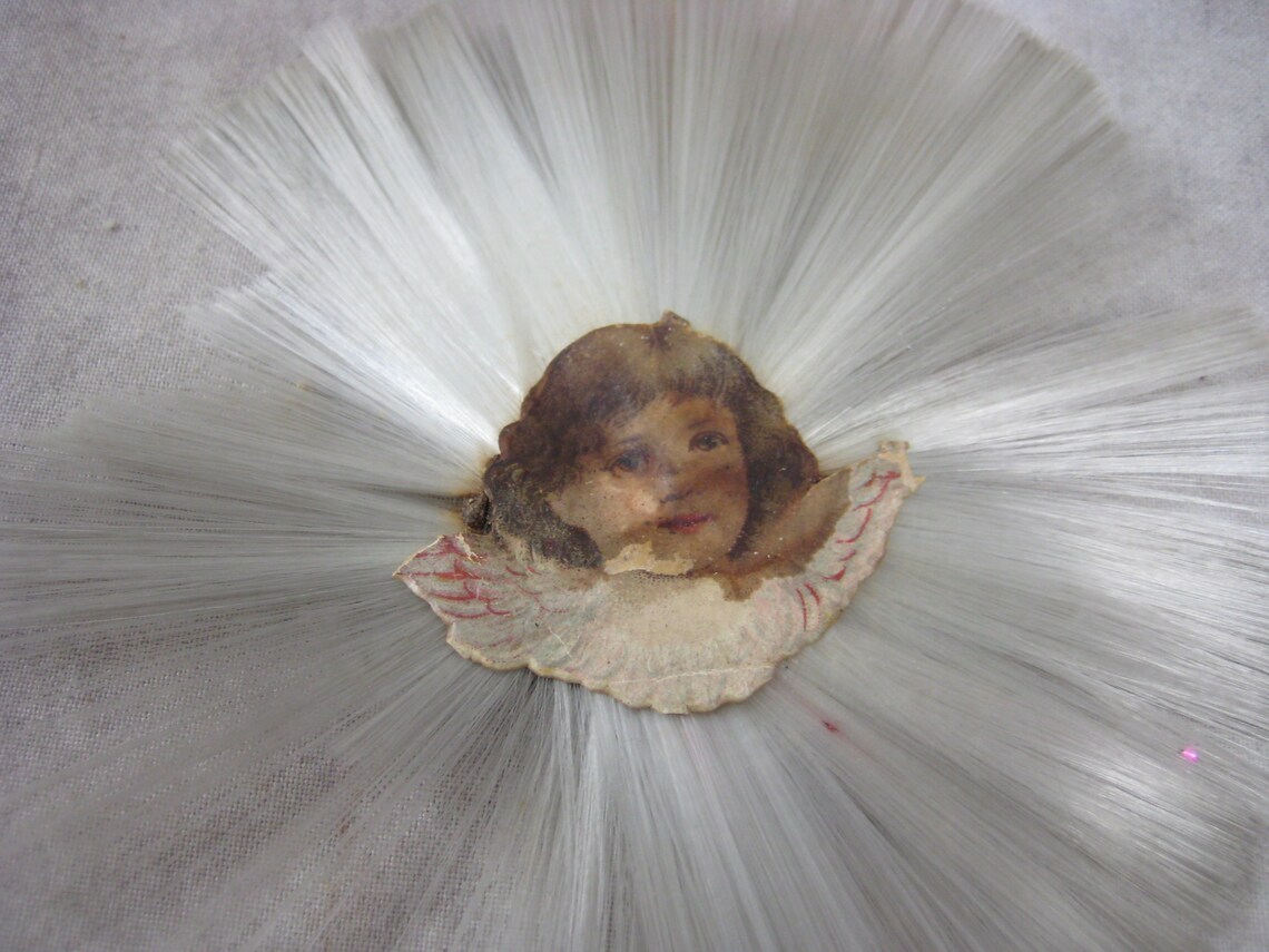 Vintage German Spun Glass Angel Hair Radial Ornament Etsy