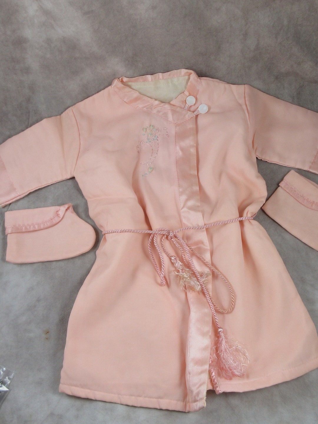 Vintage 1960s Pink ROBE Toddler's/infant's Satin Robe W/tassled Cord ...