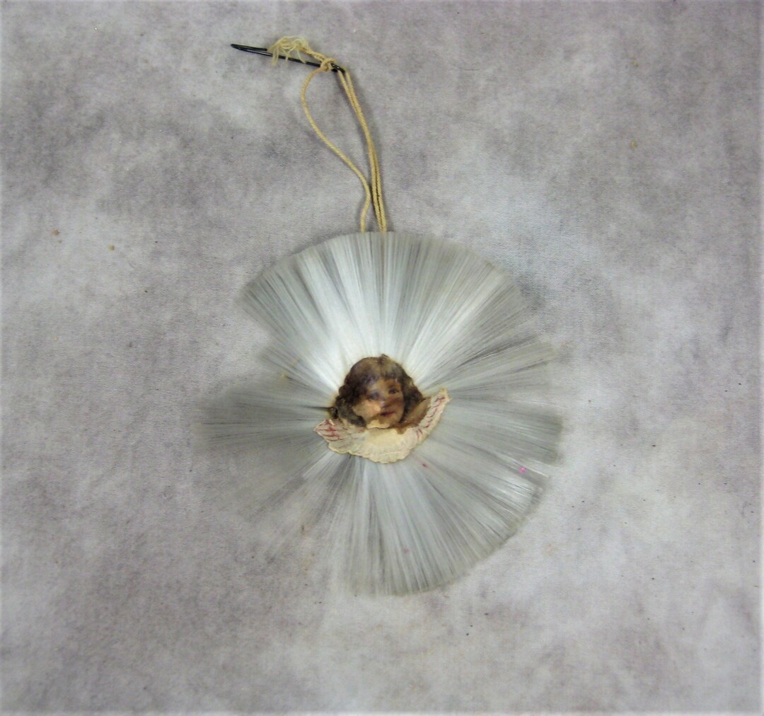 Vintage German Spun Glass Angel Hair Radial Ornament Etsy