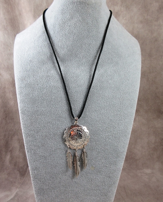 Sterling Silver Southwestern Style Mexican Silver Pendant With 