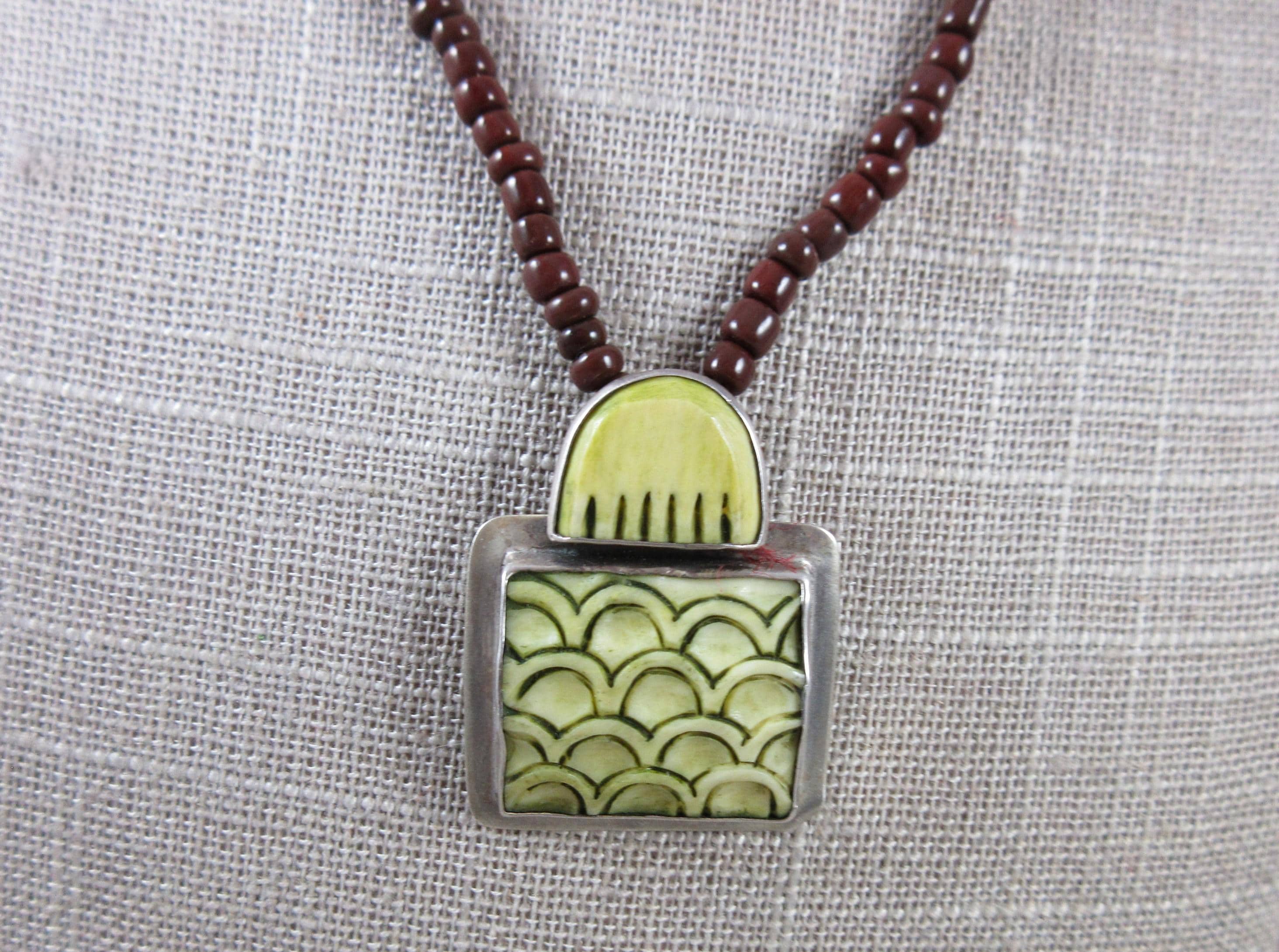 Designer Janice Lee Ripley (JLR) Necklace and Earring Set - Dyed