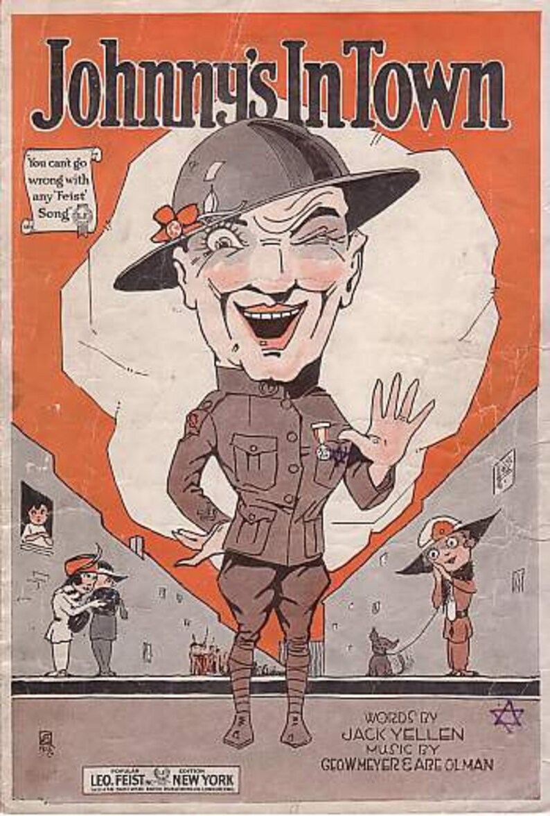 Johnny's In Town 1919 Sheet Music World War I  image 1