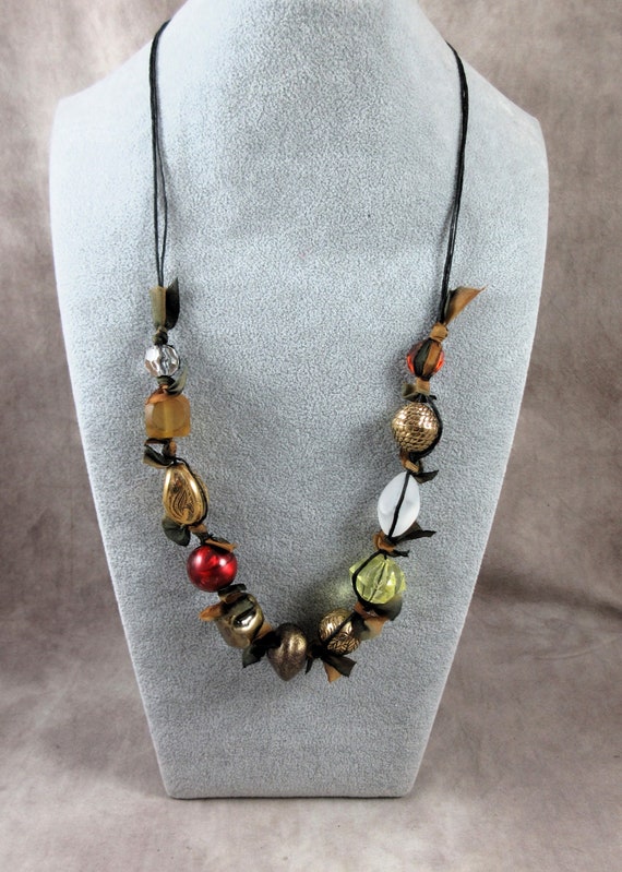 Teresa Goodall Rags Necklace Mixed Media with Meta