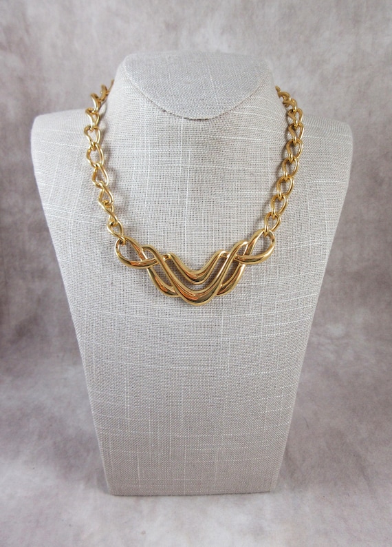 1980's NAPIER Choker Statement Necklace - Openwor… - image 1