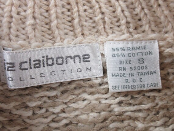 1980s NWT Liz Claiborne CROP Sweater Cotton/Ramie… - image 5