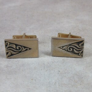 1960s Men&#39;s Cufflinks  - Vintage Goldtone Men&#39;s Jewelry