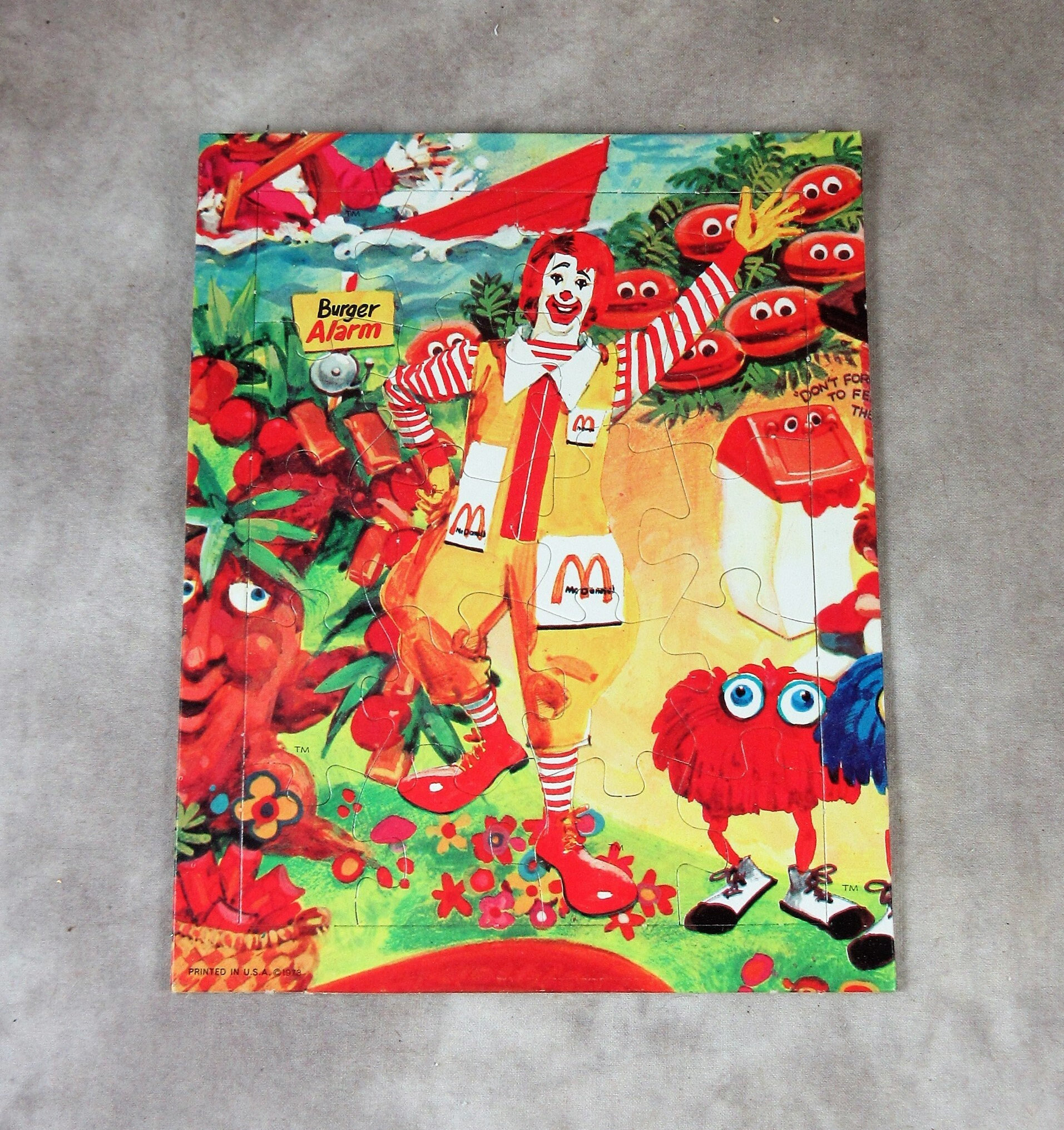 1973 Mcdonald's Mini Puzzle - Ronald Mcdonald and Fry Kids, and