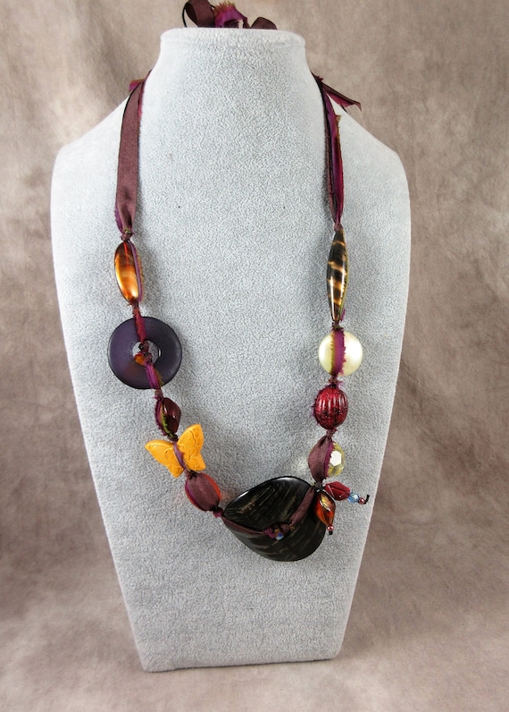 Teresa Goodall Rags Necklace Mixed Media with Meta