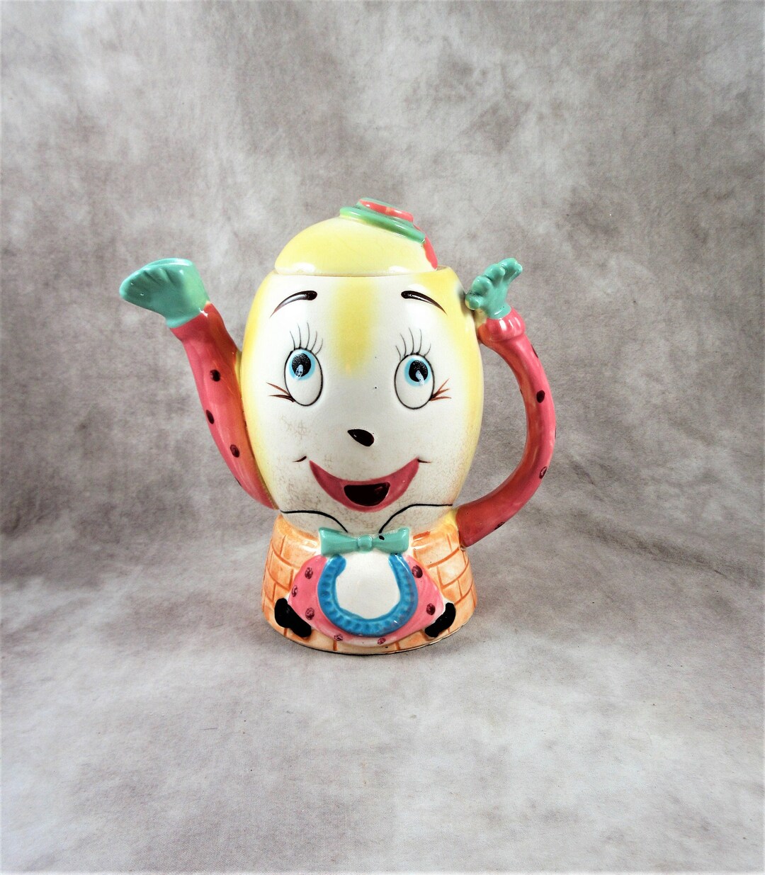 Rare 1950s Enesco Mrs. HUMPTY DUMPTY Ceramic Teapot - Fairytale Nursery ...