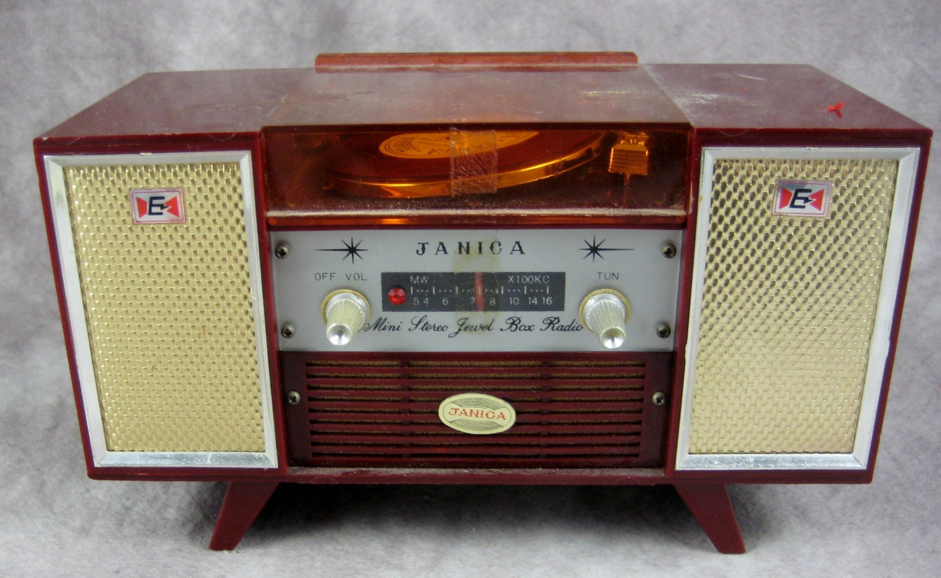 JANICA Transistor Radio Jewelry Box Working Novelty Japan Set SRB 