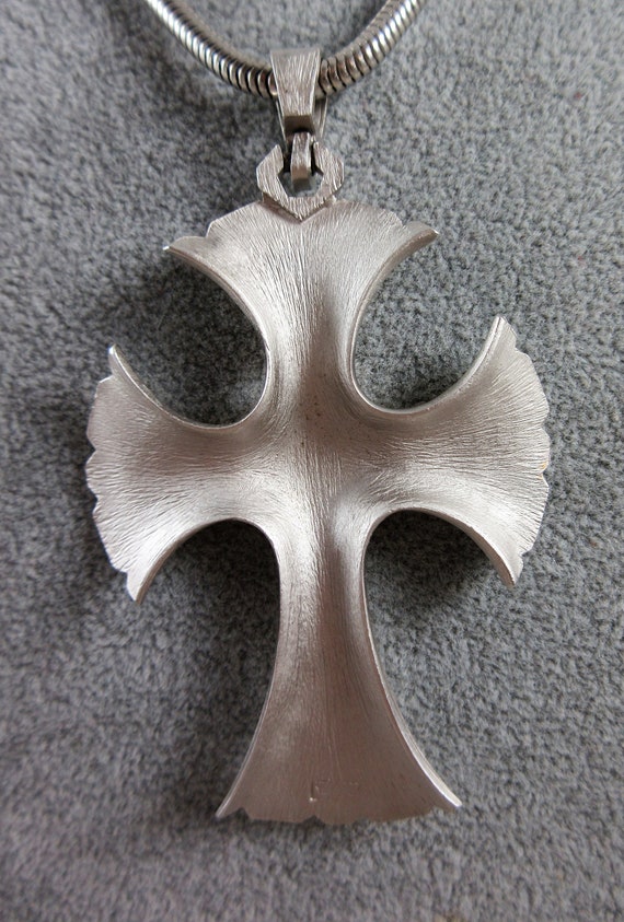 RaRe CROWN TRIFARI Stylized Cross Necklace on Ori… - image 7