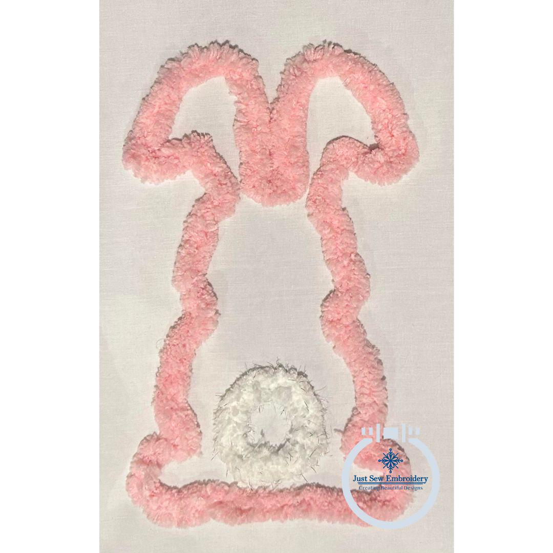 Rabbit Easter Chenille Yarn Applique Embroidery Six Sizes 5, 6, 7, 8, 9, and Ten Inch Hoop