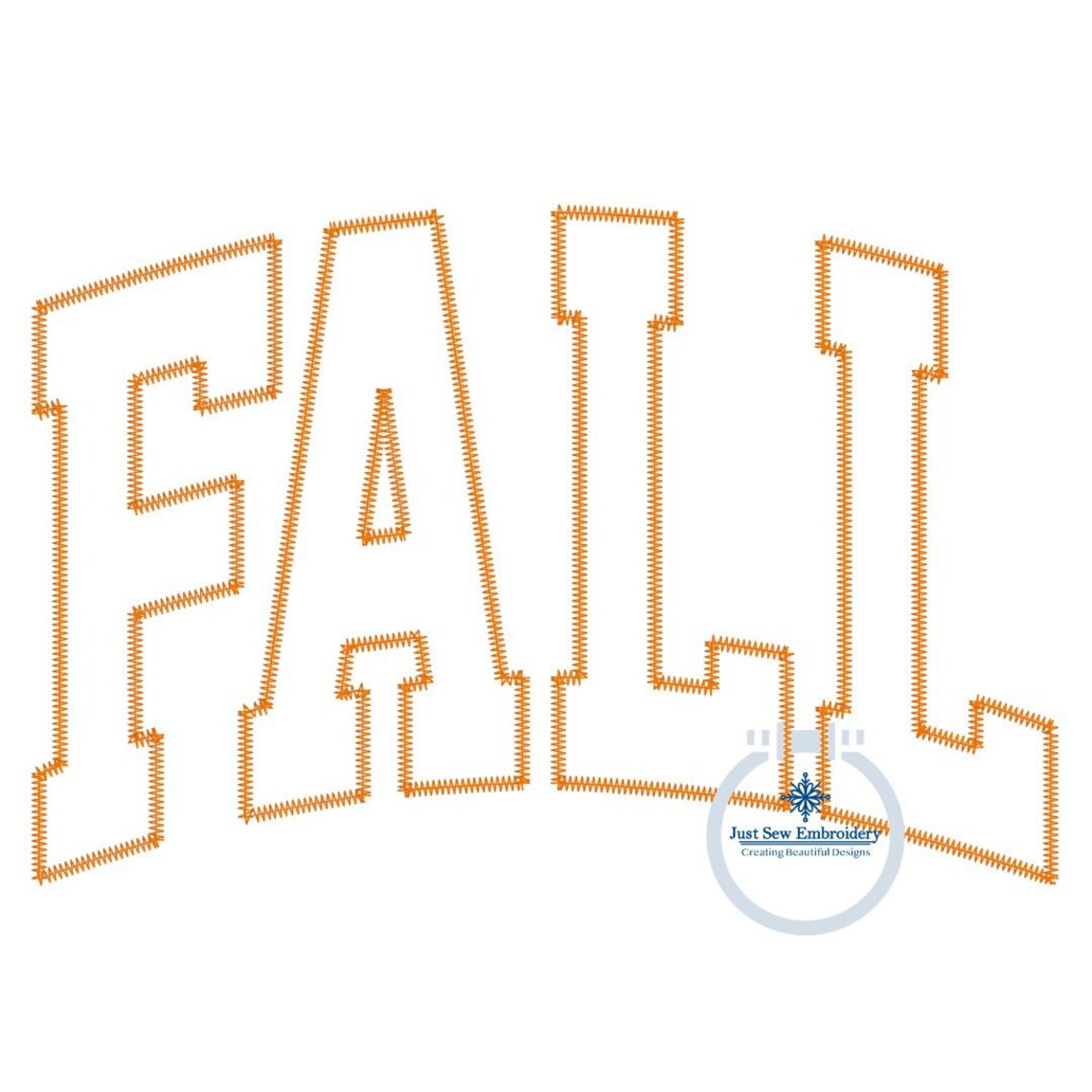 Machine Applique Fall FALL Arched Zigzag Applique Machine Embroidery Design Five Sizes 5x7 ...