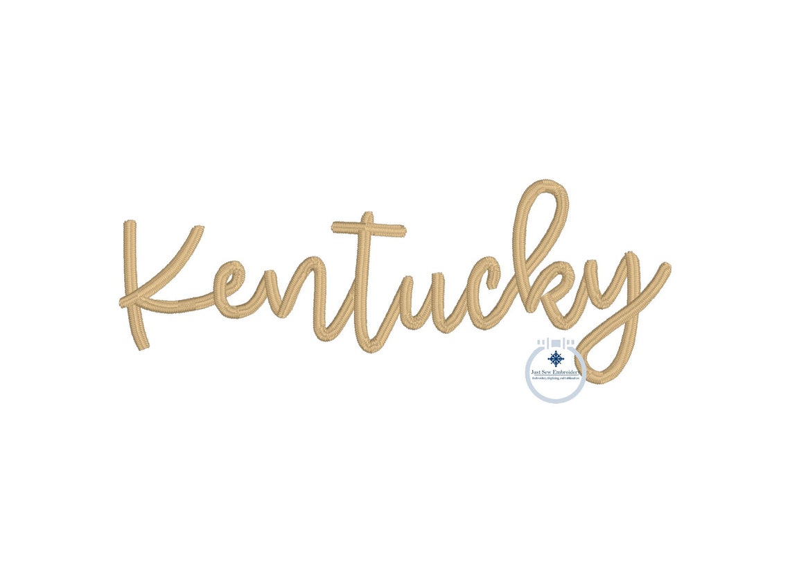 Kentucky Script Embroidery Design for Hat - Etsy