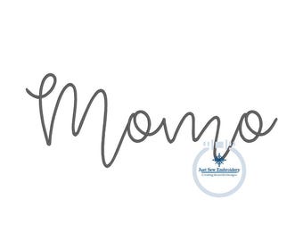 Momo Script Embroidery Design Satin Stitch One Size 8x12 Hoop - Etsy
