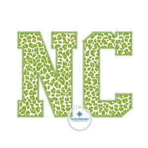 NC North Carolina Applique Embroidery Design Zigzag Five Sizes Hat hoop, 4x4, 5x7, 6x10, and 8x12 hoop