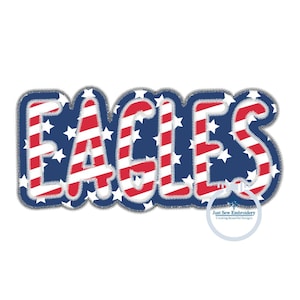 EAGLES Two Layer Applique Embroidery Design Machine Embroidery Two Color ZigZag Edge Four Sizes 5x7, 8x8, 6x10, 8x12 Hoop
