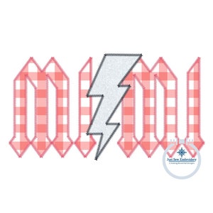 MIMI Lightning Bolt Zigzag Applique Embroidery Machine Design Five Sizes Grandma Mother&#39;s Day Gift 5x7, 8x8, 9x9, 6x10, 7x12 Hoop