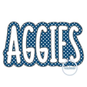 AGGIES Two Layer Applique Embroidery Design Machine Embroidery Two Color ZigZag Edge Four Sizes 5x7, 8x8, 6x10, 8x12 Hoop