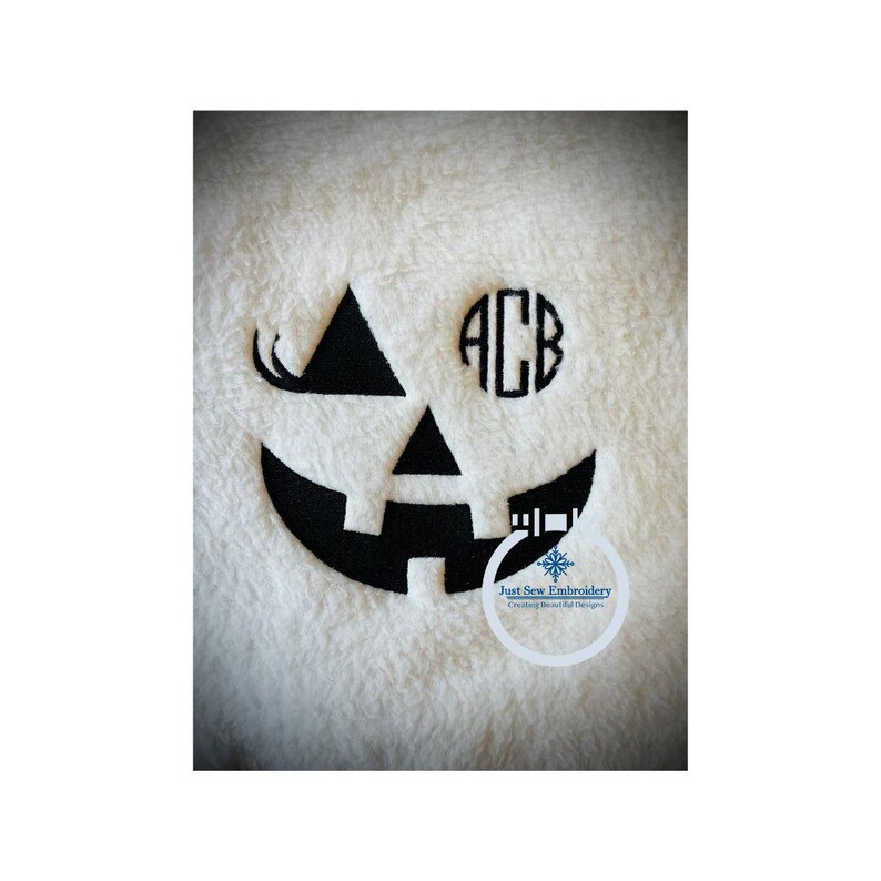 Jack O Lantern Monogram Lashes Machine Embroidery Design Two Styles Six ...