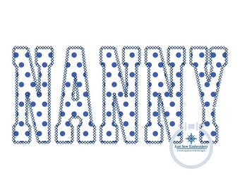 Nanny Academic Diamond Applique Embroidery Machine Design Five Sizes 5x7, 8x8, 9x9, 6x10, 7x12 Hoop