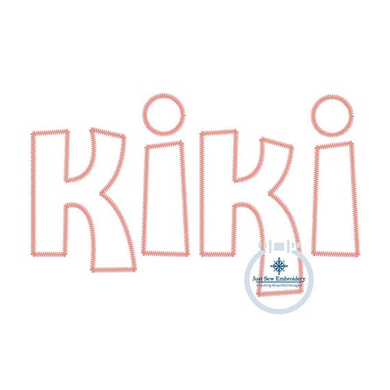 Kiki Applique Embroidery Design Zigzag Stitch Grandma Grandmother
