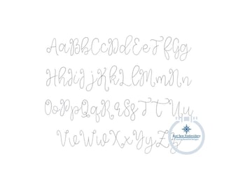 Chenille Yarn Script Font Applique Embroidery Seven Sizes 2, 3, 4, 5, 6, 7, and 8 Inch, plus Native BX