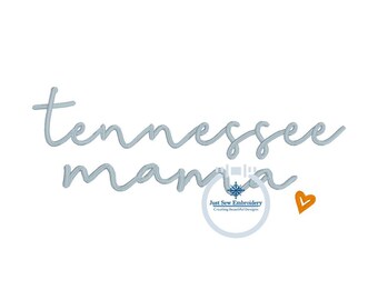 Tennessee Mama borduurwerk satijnsteek schrift hart ontwerp hoed hoepel