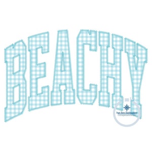 Beachy Arched ZigZag Applique Embroidery Design Outline Four Sizes 8x8, 6x10, 7x12, and 8x12 Hoop