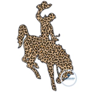 Bucking Bronco Applique Embroidery Design Zigzag Edge Stitch Three Sizes 8 inches, 10 inches, and 12 inches Tall