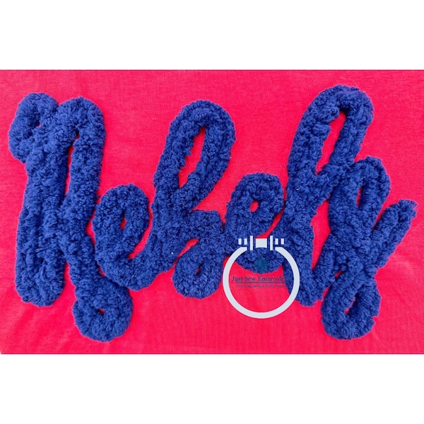 Rebels Chenille Yarn Applique Embroidery Design Five Sizes 5x7, 8x8, 6x10, 7x12, and 8x12 Hoop