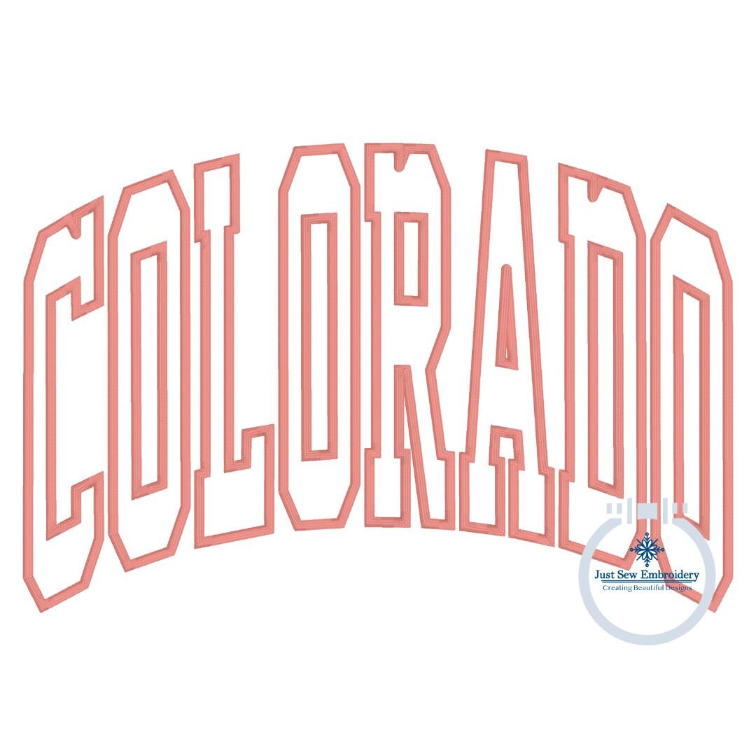 Colorado Arched Applique Embroidery Satin Stitch Four Sizes 9x9, 6x10 ...