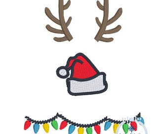 Christmas Embellishment Set Embroidery Machine Design Three Sizes Small, Medium, and Large