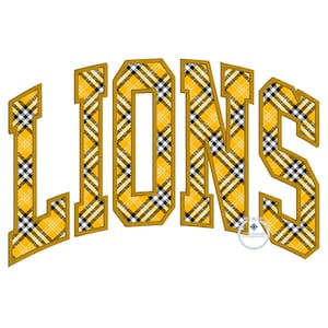 Löwen Gewölbte Applikation Stickerei Design Maschinenstickerei Sechs Größen Satinstich 4x4, 5x7, 8x8, 6x10, 7x12, 8x12 Hoop