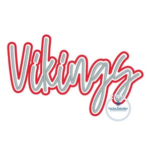 Vikings Puff Stickdatei, 3D Schaumsatin Stickdatei, Stickmuster, fünf Größen, 13x18, 8x8, 9x9, 6x10 und 18x12 Stickrahmen