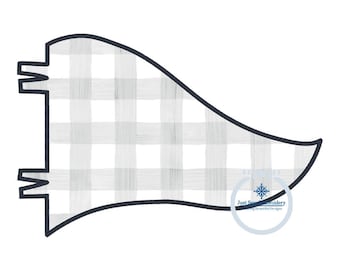 Pennant BLANK Satin Applique Embroidery Design Six Sizes 5x7, 8x8, 9x9, 6x10, 7x12, and 8x12 Hoop