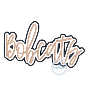 Bobcats 3-D Puff Satin Outline Applique Embroidery Design Machine Embroidery Five Sizes 5x7, 8x8, 9x9, 6x10, and 7x12 Hoop