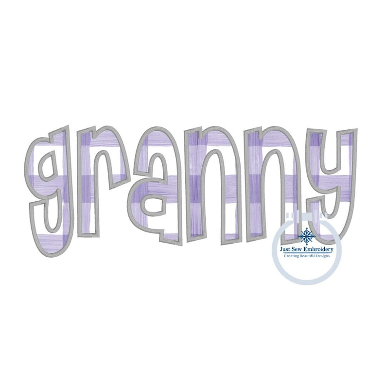 Applique Granny Embroidery Design Three Edge Stitches Zigzag Etsy