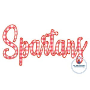 SPARTANS Script Applique Embroidery Design Machine Embroidery Zigzag ...