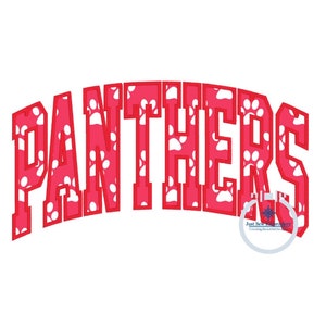 Applique Embroidery PANTHERS Arched Satin Stitch Design Machine Embroidery Three Sizes 8x8, 6x10, 8x12 Hoop