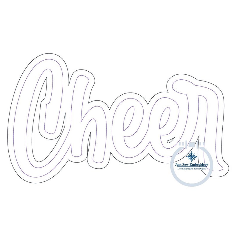 Cheer Double Raggy Applique Embroidery Design Bean Stitch Edge Four ...