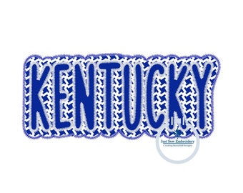KENTUCKY Two Layer Zigzag Applique Embroidery Three Sizes 8x8 Hoop, 6x10 Hoop and  8x12 Hoop