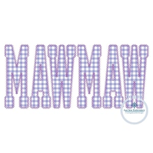 MAWMAW Applique Embroidery Design Diamond Edge Stitch Academic Font Mother&#39;s Day Gift Three Sizes 8x8, 6x10, and 7x12 Hoop