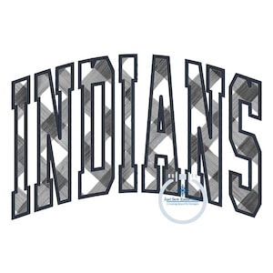 INDIANS Arched Applique Embroidery Design Machine Embroidery Satin Edge Five Sizes 8x8, 9x9, 6x10, 7x12, and 8x12 Hoop